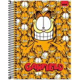 Caderno Universitário Garfield Capa Dura 160 Folhas 10 Mat Cor Laranja