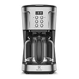 Cafeteira Elétrica Electrolux Inox Filtro Permanente Removivel Capacidade 1,5l 38 Xicaras Função Timer Painel Digital Desligamento Automatico Ecm30 127v, Cor Aço Escovado