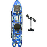 Caiaque De Pesca Dourado Com Pedal Smart   Caiaker Cor Azul Camuflado