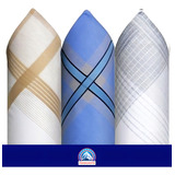 Caixa 3 Lenços De Algodão Mercerizado Presidente 41x41 Cm Cor Sortidos 9200 