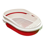 Caixa Areia Furba Gato Grande Com Grade Furacão Pet Vermelho