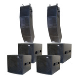 Caixa Ativa Line Array Estereo 6 Caixas Pa Amplificado 7200w Kit Sonorização Completo Processado Dois Lados Ativos Top 