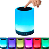 Caixa Bluetooth Luminária Abajur Touch Com Som E Luz Rgb
