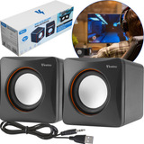 Caixa Caixinha De Som Potente Para Computador Subwoofer Potente Notebook Pc Usb 6w P2 Kaizu