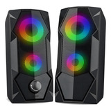 Caixa D Som Gamer Led Rgb Subwoofer Pc Computador P2 20w Rms Cor Preto 110v 220v