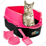 Caixa De Areia Para Gatos Furba Sandbox   Rosa