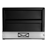 Caixa De Correio Grade Luxo Horizontal Preta Cor Preto
