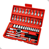 Caixa De Ferramentas Completa Maleta Kit Jogo Portátil Cor Vermelha