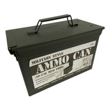 Caixa De Munição Ammo Box Grande .50 Pesca Ferramenta Metal
