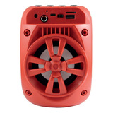 Caixa De Som Autofalante 5w Vermelha Com Bluetooth Pkr1309