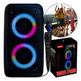 Caixa De Som Bluetooth Amplificada 7.1 Portatil Led Potente Com Microfone Bivolt Kaizu