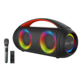 Caixa De Som Bluetooth Boombox Ipx5 Alça Flash Luz Usb