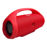 Caixa De Som Bluetooth Preta 22cm Alto Falante Sem Fio Promo Cor Vermelha