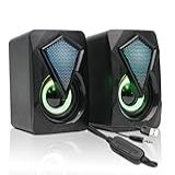 Caixa De Som Gamer 6w Rms Real Auto Falante Iluminação Led Rgb Pc Computador Notebook Mac Tv