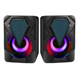 Caixa De Som Gamer Com Led Rgb Pc Computador Notebook P2