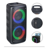 Caixa De Som Portátil Karaokê Kts 1266 Luz Rgb  Bluetooth  Cor Preto 110v