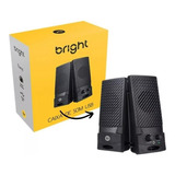 Caixa De Som Ubs 2.0 Speaker Preta Bright 0058 Kit 4 Unidade