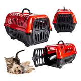 Caixa De Transporte Para Gatos Coelho Cão Pequeno N 1 8kg Cor Vermelho