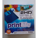 Caixa Disquete Print Life C  10 Unidades 2hd 1 44mb Cor Preto