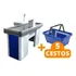 Caixa Empacotador Check out 1 5m   5 Cestos De Compras Azul