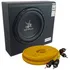 Caixa Mini Slim Sub 8'' Amplificada Corzus 200 Rms Mono + Cabo Rca 5 Metros Injetado Tnt Full