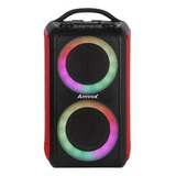Caixa Som Bluetooth Portátil Amplificada 600w Rms Bateria Potente Vermelho Amvox Aca 600 Bagvox