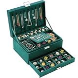 Caixas De Joias Para Mulheres, Organizador De Joias De Veludo Verde Com Cadeado, Organizadores De Joias Para Adolescentes E Suporte De Brinco E Colar, Caixa Organizadora Feminina Para Colares,