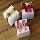 Caixinha 6x6x4cm Para Bem-casado Ou Lembrancinha Sem Laço Papel Branco - 100 Peças