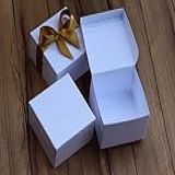 Caixinha 7x7x5cm Para Lembrancinha/brownie Papel Branco Sem Laço - 100 Peças