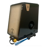 Cajon Acústico Duplo Forte Musica Com Vassourinha E Shaker Cor Madeira - Sem Estampa