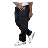 Calca Cargo Sarja Jeans