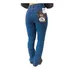 Calça Country Feminina Jeans Escuro Casual Com Lycra Rodeio