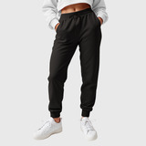 Calça De Moletom Lisa Feminina Sem Estampa Quente Macia