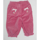 Calça De Veludo Rosa Infantil Elástico Na Barra Menina