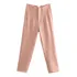 Calça Feminina Moda Cor Sólida Multicolorida 2024