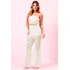 Calça Feminina Pantalona Em Renda Planet Girls Off White