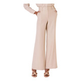 Calça Feminina Seiki Veludo Pantalona Creme - 35073