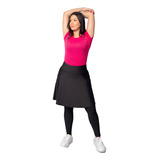Calça Fitness Moda Evangélica Com Bolso Saia Rodada Academia