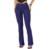 Calça Flare Boca De Sino Moda Social Branca Enfermeira 