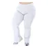 Calça Flare Plus Size Branca Cintura Alta