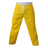 Calça Impermeável Pvc Forrada Amarela C  Cordão P  Chuva