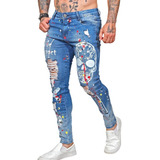 Calca Jeans Caveira Splash