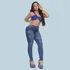 Calça Jeans Cintura Alta Marmorizado Feminina Luxo Premium