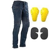 Calça Jeans De Motociclista Armor Racing Com 4 Joelheiras Protetoras De Quadril  GG   34  Azul   Azul  34