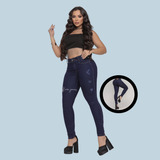 Calca Jeans Escuro Cintura