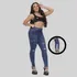 Calça Jeans Escuro Cintura Alta Modeladora Feminino Rasgados