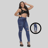 Calca Jeans Escuro Cintura