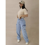 Calca Jeans Feminina Cargo