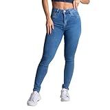 Calça Jeans Feminina Sawary Levanta Bumbum Com Lycra Cintura Alta Premium Original (br, Cintura, 44, Slim, Regular, Azul)