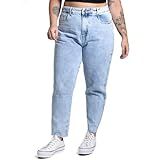 Calça Jeans Feminina Sawary Plus Size Cigarrete Azul Claro - 48